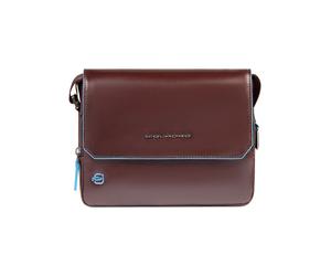 Piquadro Blue Square Mensajero Piel natural 23 cm marrón