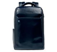 Piquadro Blue Square Mochila de día Piel 29 cm Compartimento para el portátil azul