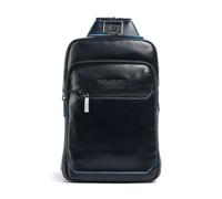Piquadro Blue Square | Mochila sling | azul | cuero de vaca de grano fino