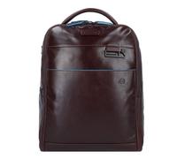Piquadro Blue Square Revamp Mochila de negocios Piel natural 37 cm Compartimento para laptop marrón