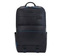 Piquadro Blue Square Revamp Mochila de negocios Protección RFID Piel 43 cm Compartimento para el portátil azul
