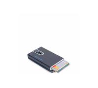 Piquadro blue square, tarjetero de cuero con sistema deslizante cuadra