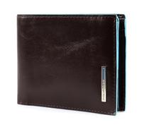Piquadro Blue Square Wallet with Coin Case Mogano