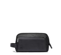 Piquadro - Bolsa de aseo de tela reciclada para hombre, piel y tela, negro, Casual