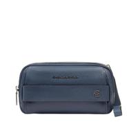 PIQUADRO - Bolsa de Mano para Hombre - Cuero 2 Compartimentos - Pulsera Desmontable - Color Avio