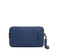 PIQUADRO - Bolsa de Mano para Hombre - Cuero 2 Compartimentos - Pulsera Desmontable - Color Azul - Compacta y Elegante