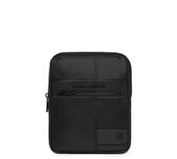 PIQUADRO - Bolso Bandolera Compacto en Tejido - Hombre - Negro | Correa extraíble, Compartimentos organizados, Dispositivos pequeños, Oficina y viajes de trabajo, Uso Diario