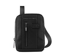 Piquadro - Bolso bandolera de hombre en Cuero y tejido - Materiales de calidad - Negro - Para hombre