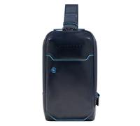 Piquadro Bolso de hombro cuadrado azul cuero 28 cm azul