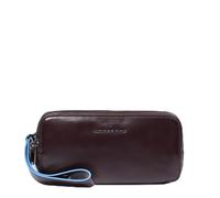 PIQUADRO - Bolso de Mano para Hombre con Tres Compartimentos - Cuero Color Caoba - Unisex