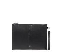 PIQUADRO - Bolso de Mano Porta Tablet 11" de Piel - Hombre - Negro | Asa de muñeca extraíble, Bolsillo para auriculares, Accesorios tech ordenados, Uso diario