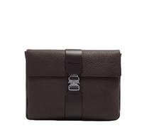PIQUADRO - Bolso de Mano Porta Tablet 13" de Piel - Hombre - Marrón Oscuro | Asa de muñeca extraíble, Accesorios tech ordenados, Uso diario