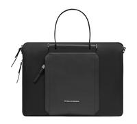 Piquadro - Bolso de trabajo fino - Cuero y tejido de calidad - Negro - Mujer