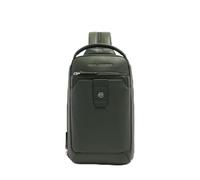 Piquadro - Bolso de Un Hombro para Tablet Mini - Hombre - Verde | Convertible en Mochila, En piel, Protección antifraude RFID, Alojamiento para tracker, Oficina y tiempo libre, Uso diario
