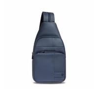 Piquadro - Bolso de un solo hombro resistente al agua - Tela gomada, compartimento compatible con iPad mini, RFID, Convertible en mochila - Color azul