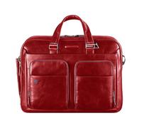 Piquadro Maletín azul cuadrado III Piel 39 cm Compartimento para portátil rojo