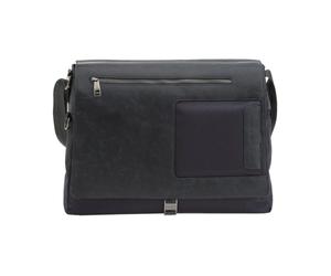 Piquadro - Bolso Mensajero Azul de Cuero con Estructura - Bags - Hombre - Azul - ONE SIZE -