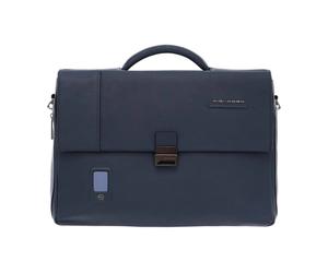 Piquadro- Bolso Mensajero Azul Expansible para Hombre- Bags- Hombre- Azul- ONE SIZE- Bolso Mensajero Azul Expansible para Hombre