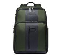 Piquadro Brief Mochila de negocios Piel natural 43 cm Compartimento para el portátil verde
