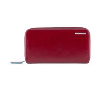 Piquadro - Cartera Azul Cuadrada con Cremallera - Accessories - Mujer - Rojo - ONE SIZE -