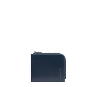 Piquadro - Cartera Blue Square - Cuero - Protección RFID, 4 Ranuras para Tarjetas, 1 Compartimento Interior y Monedero - Azul Medianoche - Unisex