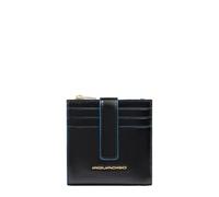 Piquadro - Cartera Compacta Blue Square en Piel - Mujer - Negro | Alojamiento tarjetas, Ahorra espacio, Elegante, Uso diario