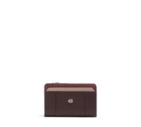 Piquadro - Cartera con Monedero de Piel - Mujer - Burdeos y Rosa | Protección antifraude RFID, Alojamiento tarjetas, Uso diario, Diseño elegante