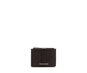 Piquadro - Cartera con Monedero de Piel - Mujer - Marrón | Protección antifraude RFID, Alojamiento tarjetas, Uso diario, Diseño elegante