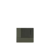 Piquadro - Cartera con Porta Documentos Extraíble - Hombre - Verde | Piel y tejido, Protección antifraude RFID, Alojamiento tarjetas, Uso diario, Diseño elegante, Organización completa