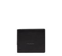 Piquadro - Cartera de Hombre con portadocumentos de folleto - Cuero, 7 portatarjetas, Monedero, RFID - Negro