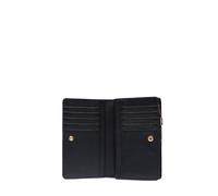 Piquadro - Cartera de Mujer con Monedero - Cuero - Negro - Mujer