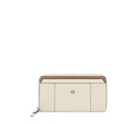 Piquadro - Cartera Grande de Mujer, con Cremallera - Cuero, 4 clavillas, 11 portatarjetas, Monedero, RFID - Beige