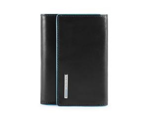 Piquadro - Cartera pequeña mujer triple de piel con monedero- tarjetero y protección Rfid - Accessories - Mujer - Negro - ONE SIZE -