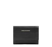 Piquadro Cartera pequeña Mujer Triple Mujer Cuero Negro