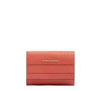 Piquadro - Cartera pequeña para Mujer - Cuero, 6 portatarjetas, Monedero, protección RFID - Compacto - Naranja
