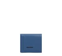 Piquadro - Cartera Vertical para Hombre - Cuero Azul Avio, 6 portatarjetas, Monedero, Ventana Horizontal, RFID - Avio