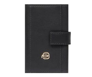Piquadro Circle Estuche para tarjetas de crédito Protección RFID Piel 6.5 cm negro