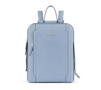 Piquadro - Mochila de mujer - Línea circular - Portaequipajes de 14'' - Cuero - Amortiguador - RFID - Compartimento compatible iPad® - Parte inferior con pies - Accesorio para carrito