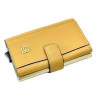 PIQUADRO Compact Wallet Tarjetero/Clip para Dinero Mujer PP5649W92R Amarillo Beige con protección antifraude RFID, Amarillo, S, Contemporáneo