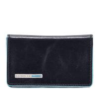 Piquadro Estuche cuadrado azul para tarjetas de visita de cuero de 10 cm azul