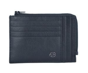 Piquadro Estuche especial cuadrado azul para tarjetas de crédito RFID Piel 12 cm negro