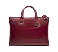 Piquadro Maletín cuadrado azul Piel 42 cm Compartimento para portátil rojo