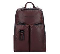 Piquadro Harper Mochila de negocios Bloqueo RFID Piel natural 40 cm Compartimento para el portátil marrón