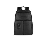 Piquadro Harper Mochila de negocios Bloqueo RFID Piel natural 40 cm Compartimento para el portátil negro