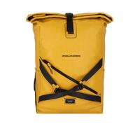 Piquadro Harper Mochila de negocios Piel natural 48 cm Compartimento para el portátil amarillo