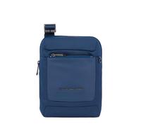 Piquadro Macbeth, Bolso Grande de Piel y Tejido para iPad 11 Pulgadas, Azul Marino