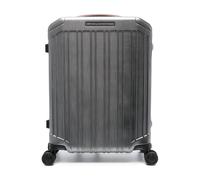 Piquadro- Maleta Rígida Delgada con Detalles de Cuero- Suitcases- unisex- Gris- ONE SIZE- Maleta Rígida Delgada con Detalles de Cuero