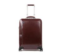 Piquadro Trolley de piel cuadrado azul de 4 ruedas con compartimento para portátil de 55 cm rojo