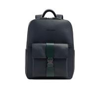 Piquadro Materia Mochila urbana Piel natural 48 cm Compartimento para el portátil azul