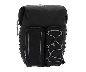 PIQUADRO Mick - Mochila de 2 compartimentos para PC de 14 pulgadas con LED, Negro, Talla única, Casual